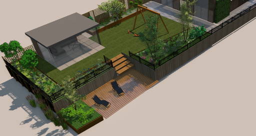 Ontwerp 3D tuin Delft 